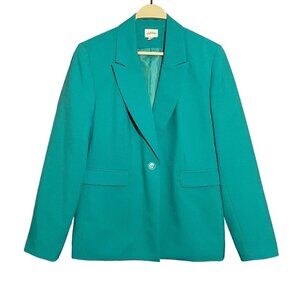 Cj Phillips Women Suit Business Jacket Formal Size 16 Teal Green Loud One Button